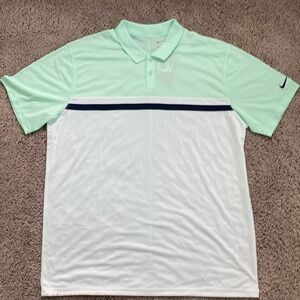 Nike Dri-Fit Polo. Size XL. NWT.  Mint green, white, black.